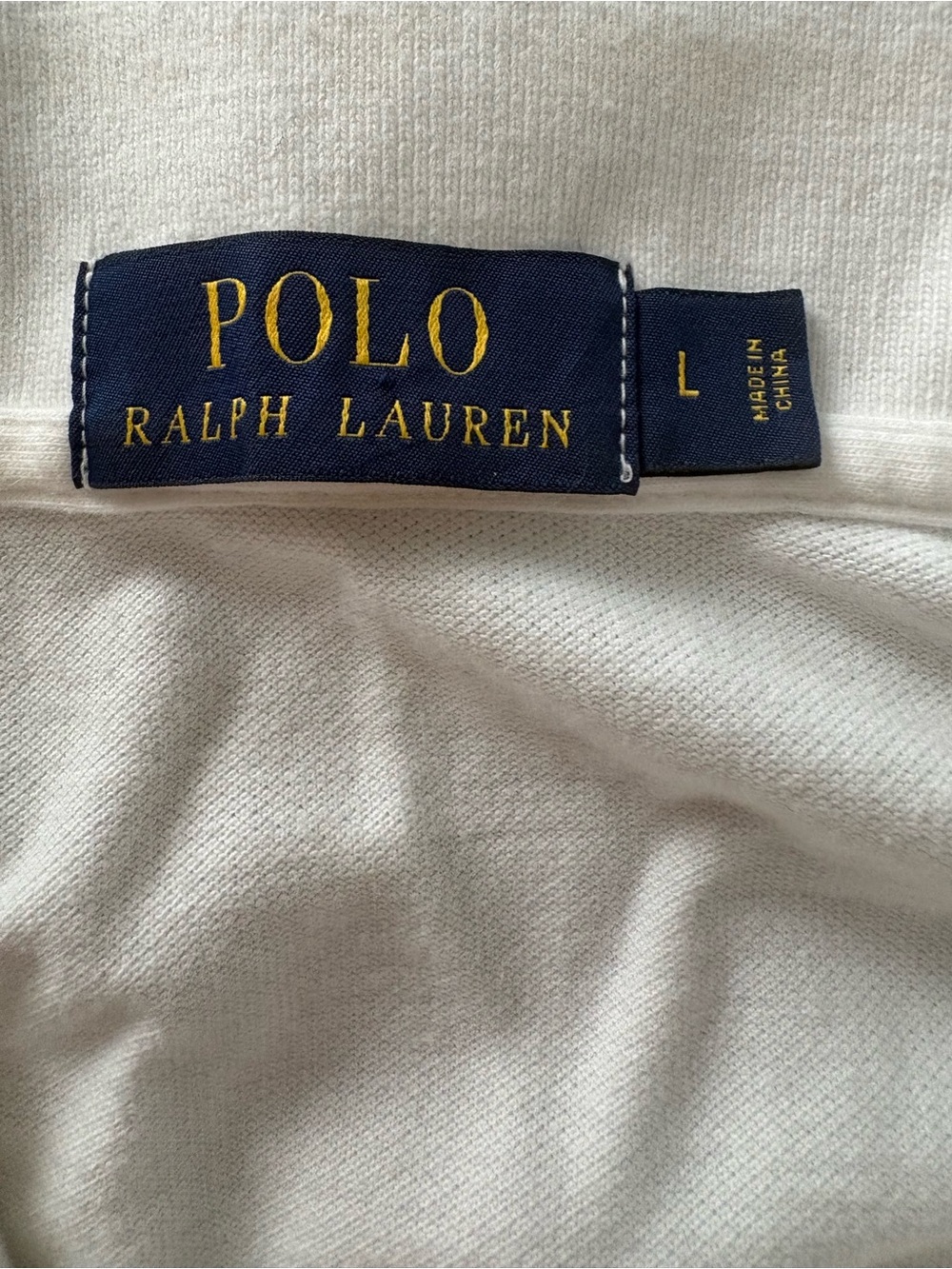 Polo Ralph Lauren Men’s White Polo Top - Navy & Gold Label